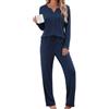 Uniexcosm Pigiama Donna Invernale, Maniche Lunghe, Stampa Ciliegie | Apertura con bottoni, girocollo, stampa ciliegie, pantaloni dritti con coulisse e tasche, per la notte e il relax in casa
