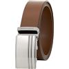 LINDENMANN Cintura uomo - pelle bovina cognac con chiusura automatica