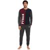 Intimitaly PYREX - Pigiama Uomo Invernale in Caldo Cotone Interlock con Polsini Invernale Lungo