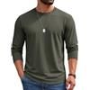 COOFANDY Maglietta Uomo Manica Lunga 100% Cotone Girocollo T-Shirt Basic Tinta Unita