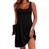 Bresdk Camicia Notte Donna Cotone Pigiama Donna Senza Maniche Corta Camicia Notte Estivo Sottoveste Sexy Sleepwear per Casa e Casuale