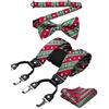 HISDERN Papillon e Bretelle Uomo di Natale Bretelles e Papillon Fazzoletto da Taschino Regolabile Forma di Y con 6 Clip Robuste