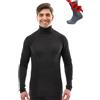 Merino.tech 100% Lana Merino Dolcevita Uomo - Maglia Termica + Calzini | Maglione 2 Stili Di Collo,Non Pizzica Calore e Stile Casual, Protezione e Traspirabilità Ideali Per Il Trekking e Lo Sci