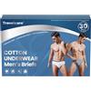 Travelcare Confezione da 30 Slip da Uomo USA e Getta in 100% Cotone, Set Regalo per Viaggi, Fitness, Hotel, Spa, Ospedale, Vita Media, Grigio/Bianco