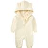 Alunsito Neonato Bambina Pagliaccetto One Piece Manica lunga Orso Orecchio Felpa con cappuccio Tuta Bambino Primavera Autunno Body