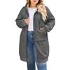 CMTOP Lunga Felpa Donna con Zip Casual Oversize Giacca con Cappuccio Taglie Forti Cardigan in Pile Autunno Invernali Cappotto con Tasche Elegante Chic Cotone Hoodie