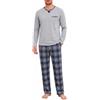 Marvmys Pigiama Uomo Due Pezzi Lungo a Quadri Manica Lunga con Tasche | Maglia girocollo disponibile con o senza taschino. Pantaloni a quadri con taglio dritto e tasche laterali integrate.