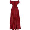 Bichingda Costume da Donna Rinascimentale Medievale Chemise Abito Contadino Irlandese Smock Vita Retrò Cosplay