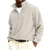 Generic DENGJIAMY Felpa in pile da uomo classica a tinta unita polo a maniche lunghe taglie forti top caldi con colletto alla moda maglietta da uomo pullover con zip a quarto