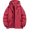 Generico Giacca Antipioggia Donna Leggera Giacca a Vento Impermeabile Invernale Giubbotto Antivento Esterno Mezza Stagione Jacket Casual Cappotto con Zip Cappuccio e Tasche per Primavera Estate Autunno