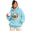 XKrmp Pet Pouch Hoodie for Cats And Small Dogs, Oversized Fleece Pullover | Kangaroo Pocket Sweatshirt - Drawstring Hood - Ribbed Cuffs - Cozy Pet Lover Gift, for Cats & Small Dogs 2-15 Lbs