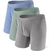 DAVID ARCHY Slip Boxer Uomo Modal con Patta Marsupio Separato Microfibra Multipack Mutande Funzione Doppie Tasche Intimo