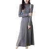 Vsadsau 100% pura lana merino lavorato a maglia maglione donna manica lunga cashmere maglione più lungo una linea abiti