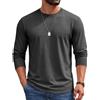 COOFANDY Maglietta Uomo Manica Lunga 100% Cotone Girocollo T-Shirt Basic Tinta Unita
