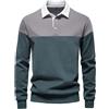 OlyljpinZ Polo da Uomo a Manica Lunga in Cotone Casual Classico Maglietta Colori a Contrasto Camicia Sportiva Chic Poloshirt Golf Tennis T-Shirt Rugby Top Primavera Autunno Estate Polo da Lavoro