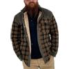 XUSAI Giacche da Cowboy Western Vintage da Uomo Giacche Patchwork in Pile Larghe Casual Cappotti
