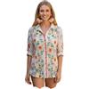 Antica Sartoria Positano Antica Sartoria - Elegante camicia casual da donna con colletto, maniche lunghe e bottoni, stile casual, taglio largo, 100% cotone