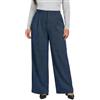 Cicy Bell Pantaloni da donna taglie forti, in tessuto a nido d'ape | vita alta, gamba larga, casual, elegante, oversize, pantaloni palazzo con tasche