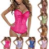 HofeUodo Corsetto Donna Corpetto Top Corsetti Sexy Elegante Corset Bustino Push Up Stringivita In Pizzo Vestito Steampunk Medievale Per Halloween, Carnevale, Cosplay E Feste