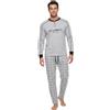 Baci & Abbracci Pigiama Uomo Invernale Lungo in 100% Caldo Cotone Interlock Completo Notte 2 Pezzi con Polsini Elastici per Casa e Relax