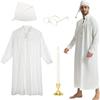 rumnigh Set di 4 pigiami divertenti per Natale e carnevale, include vestaglia, berretto da notte, occhiali e candele finte