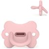 Suavinex, ciuccio interamente in silicone, neonato 0/6 mesi e neonato, rosa soft