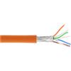 InLine® 76899O Cavo patch, S/FTP (PiMf), Cat.6A, 500MHz, senza alogeni, rame, arancione, 100m