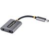 StarTech.com Splitter per cuffie USB-C, adattatore per cuffie doppio USB Tipo C con ingresso per microfono, adattatore da USB C a 3,5 mm/dongle per cuffie, da USB C a jack audio/uscita aux - controlli per microfono e cuffie, DAC a 24 bit integrato …