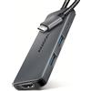 AXAGON Axagon HMC-5H8K Hub USB 5Gbps 2x USB-A USB-C HDMI 8k/30Hz PD 100W kabel USB-C Wired USB 3.2 Gen 1 (3.1 Gen 1) Type-C Grigio