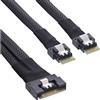 InLine Cavo SAS InLine® Slim, da SFF-8654 8i a 2x SFF-8654 4i, 1 m
