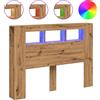 vidaXL Testata LED Rovere artigianale 140x18,5x103,5 cm Materiale a base di legno