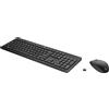 HP 235 Mouse e tastiera senza fili (combinati), Dimensioni complete (100%), Senza fili, RF senza fili, Interruttore a chiave a membrana, Nero, Mouse incluso