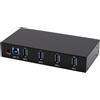 EXSYS Hub USB 3.2 Gen 1 a 4 porte EXSYS EX-11234HMS-2, kit per montaggio su guida DIN e supporto a parete, con chipset VIA VL817_Q7S (EX-11234HMS-2)