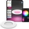 Philips Hue White and Color ambiance Lampada da incasso sottile da 90 mm, Bluetooth/Zigbee, Bianco, LED, Policarbonato (PC), Altro, 1000 K