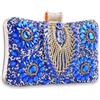 CORIOS Borsetta da Sera con Strass da Donna Pochette Piccolo con Catena Elegante Borsa a Spalla Borsa a Tracolla Gorgeous Borse Messenger Retro Clutch per Ballo Cerimonia Cocktail Festa Blu