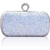 CORIOS Paillettes Clutch da Donna Borsetta da Sera Pochette Piccolo con Catena Elegante Borsa a Spalla Borsa Sposa Gorgeous Borsa a Tracolla Borse Messenger per Cerimonia Ballo Festa Cocktail Bianco