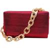 CORIOS Borsetta da Sera da Donna Pochette Piccolo con Catena Clutch in Paillettes Borsa Sposa Elegante Borsa a Spalla Lussuoso Borsa a Tracolla Cerimonia Ballo Festa Borse Messenger Rosso Vino