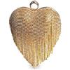 CORIOS Borsetta da Sera Donna Clutch con Nappa in Cristallo a Forma di Cuore Pochette Piccolo con Catena Strass Borsa a Mano Elegante Borsa a Tracolla per Cocktail Festa Cerimonia Ballo Oro
