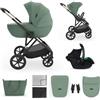 kk Kinderkraft Kinderkraft PRIME 3, Passeggino 3in1 Leggero, Ruote Grandi 8/12 - Verde | carrozzina neonato ovetto auto travel system passeggino combinato