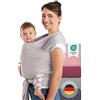 Laleni Fascia Porta Bebe Neonato in Morbido Cotone, Certificata OEKO-TEX, Lunga 5,10m, Fino a 15kg, Grigio Chiaro