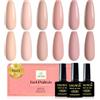 YSUVIN Smalto Semipermanente, 6 Colori Serie Nude, Colore Della Pelle Nuda Rosa Nudo Semipermanente Unghie Kit, Smalto Per Unghie Soak Off UV/LED Lampada Diy Manicure Nail Art Set, 8ml