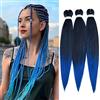 TESS 50 cm Extension per Treccine Africane Nero/Blu, Capelli per Treccine Africane 1 Pezzi Extension Treccine 90g/Pezzi Treccine Africane Extension (Nero/Blu-1 Pezzi)