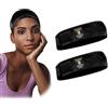 Dreamlover Fascia per Parrucca Antiscivolo, Regolabile, Nero, 2 Pezzi | Perfetto per Parrucche con Radici Scure, Mezze Parrucche e Hijab, Velluto Confortevole, Delicato sulla Linea dei Capelli