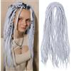 Shinon Dreadlocks Extension,22 Zoll Double Ended Dreadlocks Extensions,Dreads Zum Einflechten,15 Stränge Light Gray-37 Handmade Wool Hip-Hop Reggae Braid In Dreads Dreadlock Extensions For Women