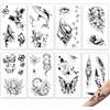 DUFYOC 8 Fogli Tatuaggi Temporanei Realistici con Effetto Opaco, Tatuaggi Finti Uomo e Donna Stile Dark Punk Gotico, Tattoo Temporanei Impermeabili per Braccio, Gamba e Collo, 15x10.5 cm