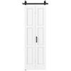 HOMCOM Porta Scorrevole a Muro con Binario e Maniglia 71x213 cm Bianco