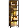 HOMCOM Scaffale Libreria Industriale a 5 Livelli con Illuminazione LED Nero