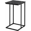 MAKA Tavolino da Divano a C Laterale Dark Marble 40x30x67cm Acciaio Salotto