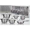Grey Diamond BATTERIA DI PENTOLE ACCIAIO INOX 12PZ GREY DIAMOND INDUZIONE GAS TRIPLO STRATO