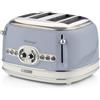 Ariete Tostapane Vintage 156 4 fette di pane 6 livelli tostatura 1600 W Celeste